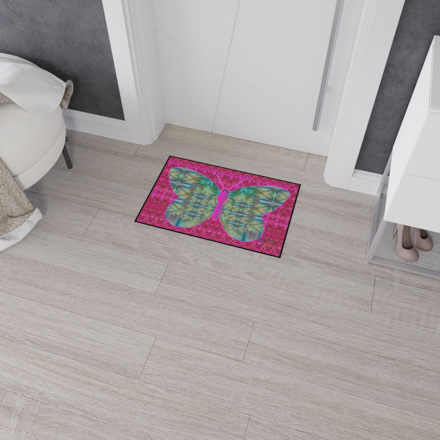 Heavy Duty Floor Mat (Butterfly Glade Denizen & Samhain Dream Thaw 13 & Pink Logo@Alchemic) RJSTH@Fabric#9_3 of 14 RJSTHw2025 RJS