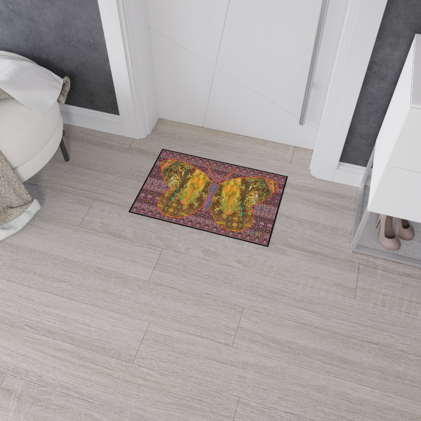 Heavy Duty Floor Mat (Butterfly Glade Denizen & Samhain Dream Thaw 14 & Purple Logo@Alchemic) RJSTH@Fabric#6_3 of 16 RJSTHw2025 RJS