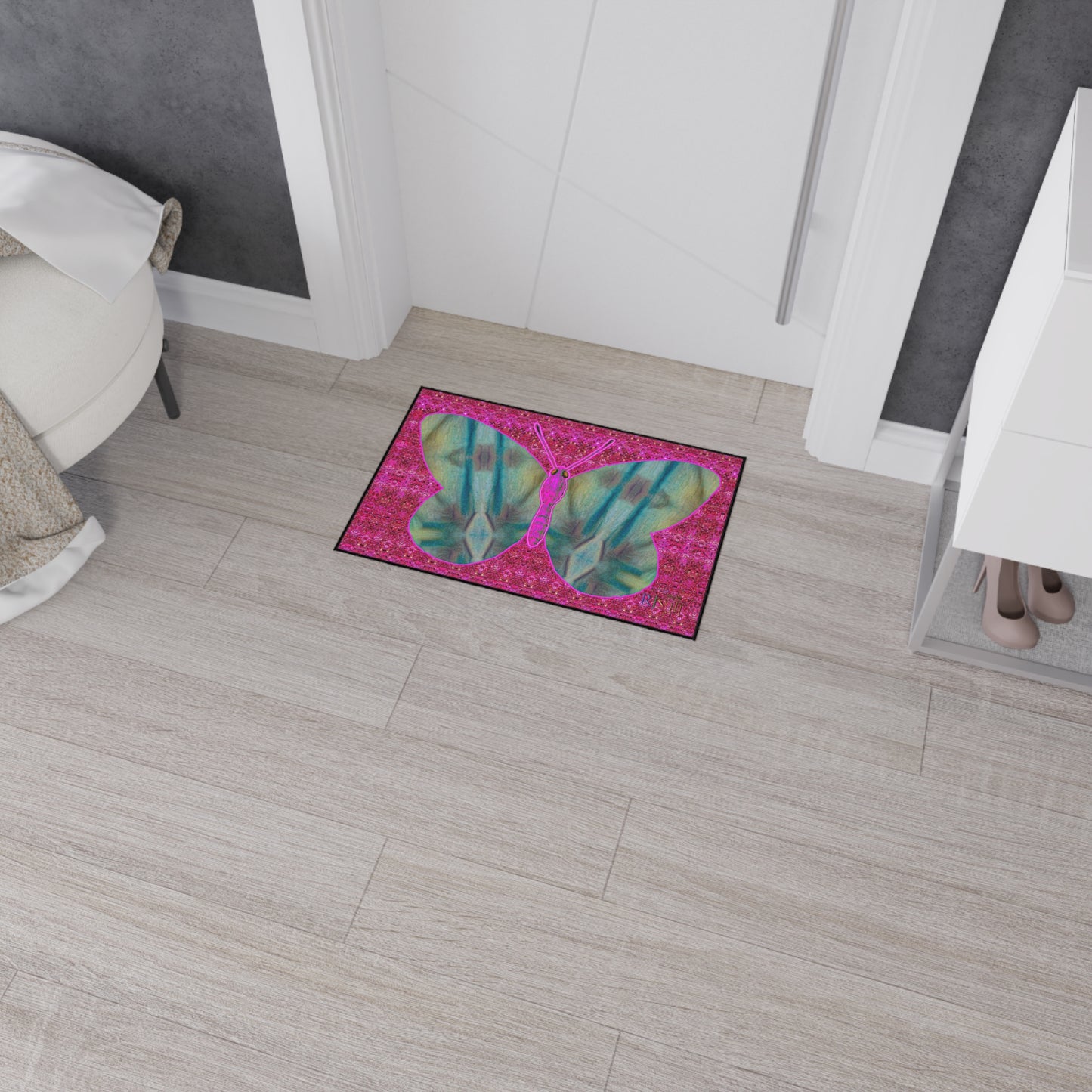 Heavy Duty Floor Mat (Butterfly Glade Denizen & Samhain Dream Thaw 13 & Pink Logo@Alchemic) RJSTH@Fabric#9_8 of 14 RJSTHw2025 RJS
