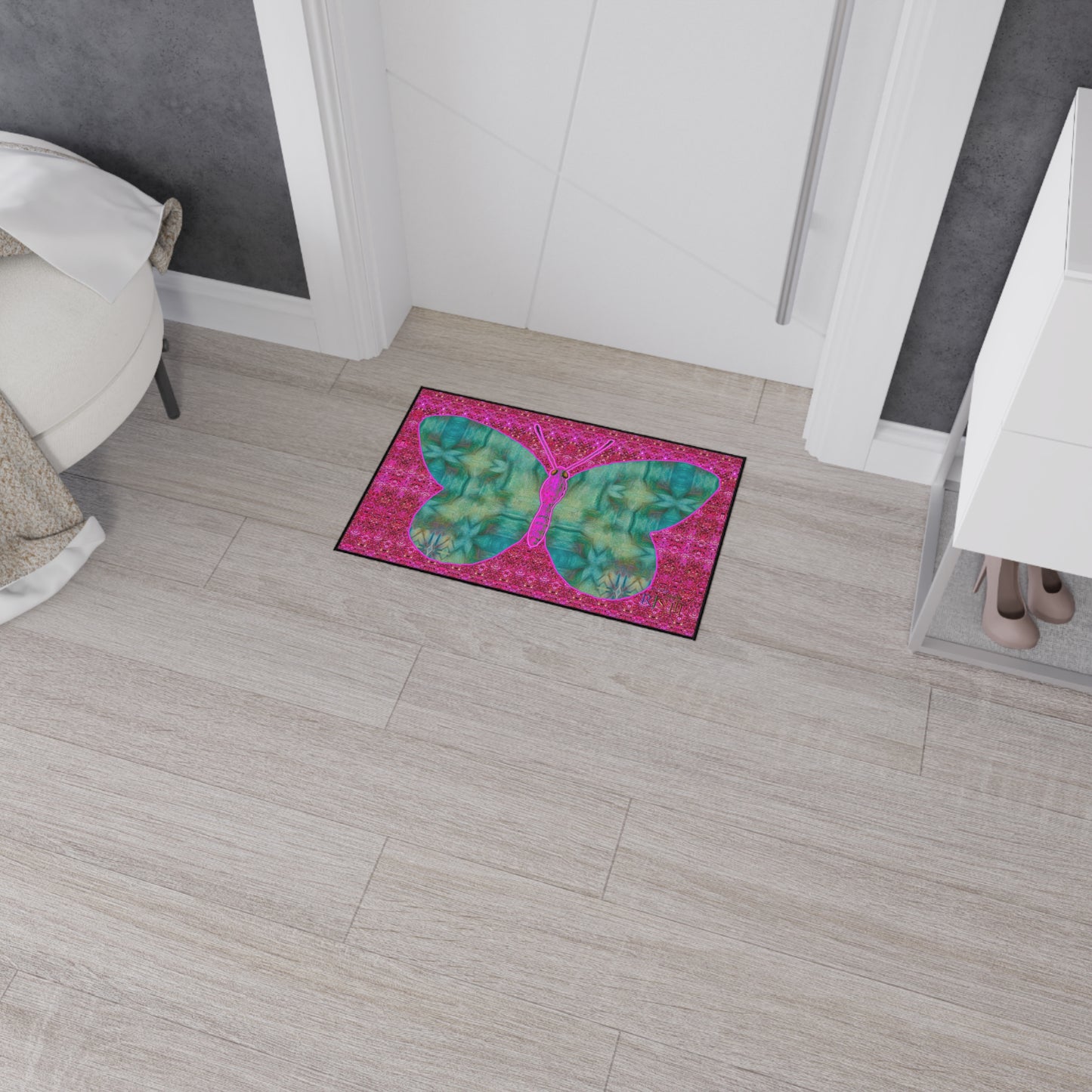 Heavy Duty Floor Mat (Butterfly Glade Denizen & Samhain Dream Thaw 13 & Pink Logo@Alchemic) RJSTH@Fabric#9_1 of 14 RJSTHw2025 RJS