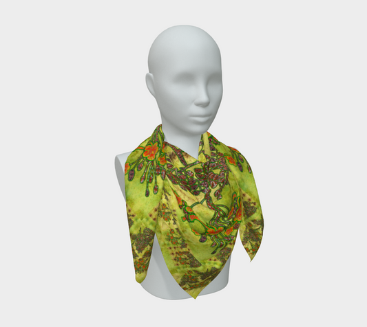 Silk Art Scarf (Vitta Serica Artis)(WindSong Flower) RJSTH@Fabric#2 RJSTHS2026 RJS