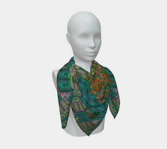 Silk Art Scarf (Vitta Serica Artis)(WindSong Flower) RJSTH@Fabric#4 RJSTHS2026 RJS