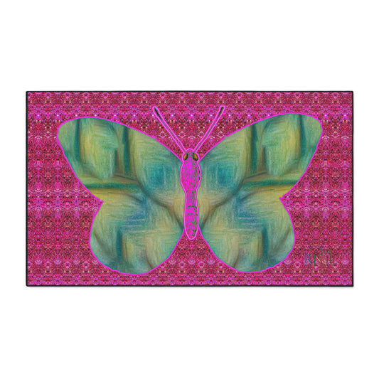 Heavy Duty Floor Mat (Butterfly Glade Denizen & Samhain Dream Thaw 13 & Pink Logo@Alchemic) RJSTH@Fabric#9_14 of 14 RJSTHw2025 RJS