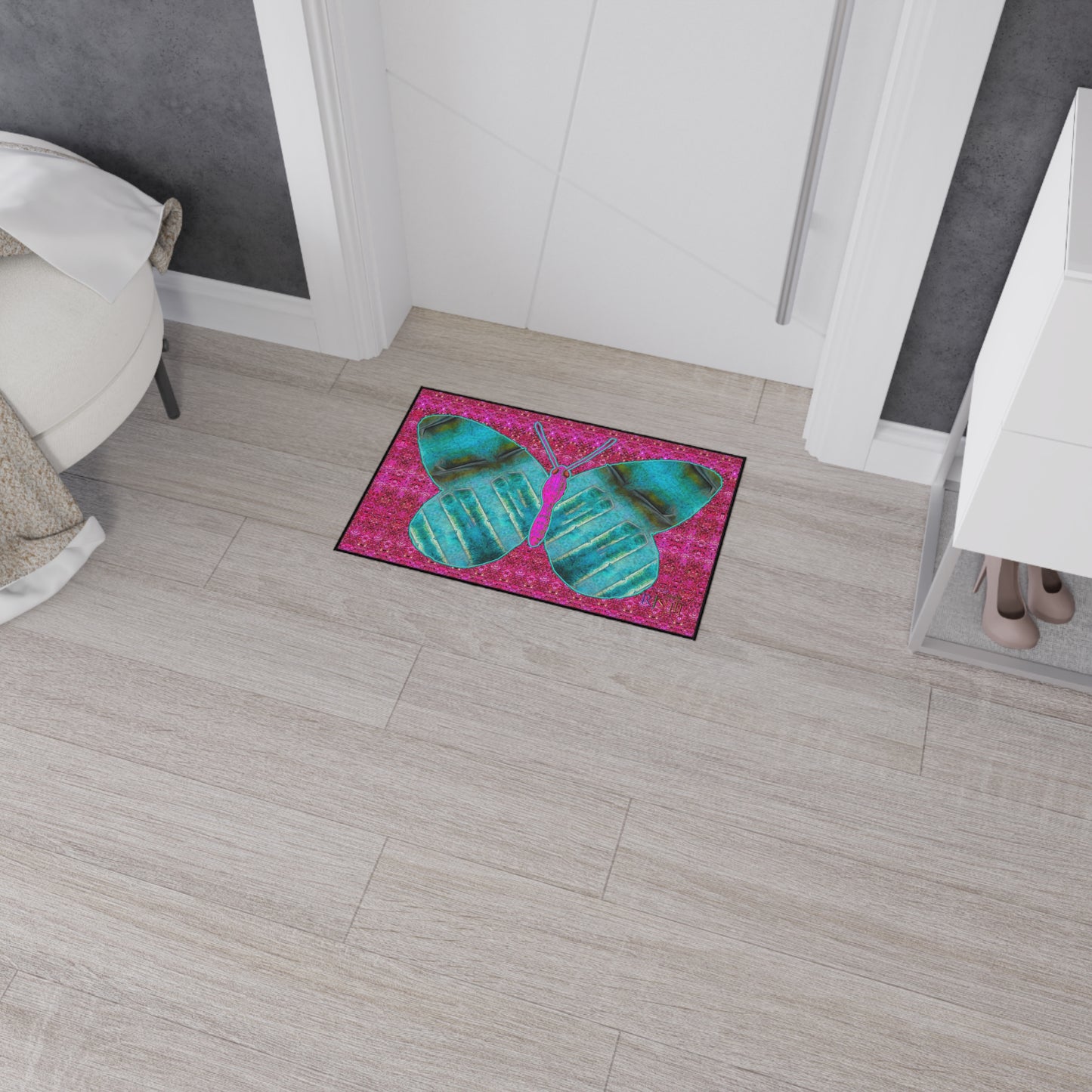 Heavy Duty Floor Mat (Butterfly Glade Denizen & Samhain Dream Thaw 13 & Pink Logo@Alchemic) RJSTH@Fabric#8_3 of 16 RJSTHw2025 RJS