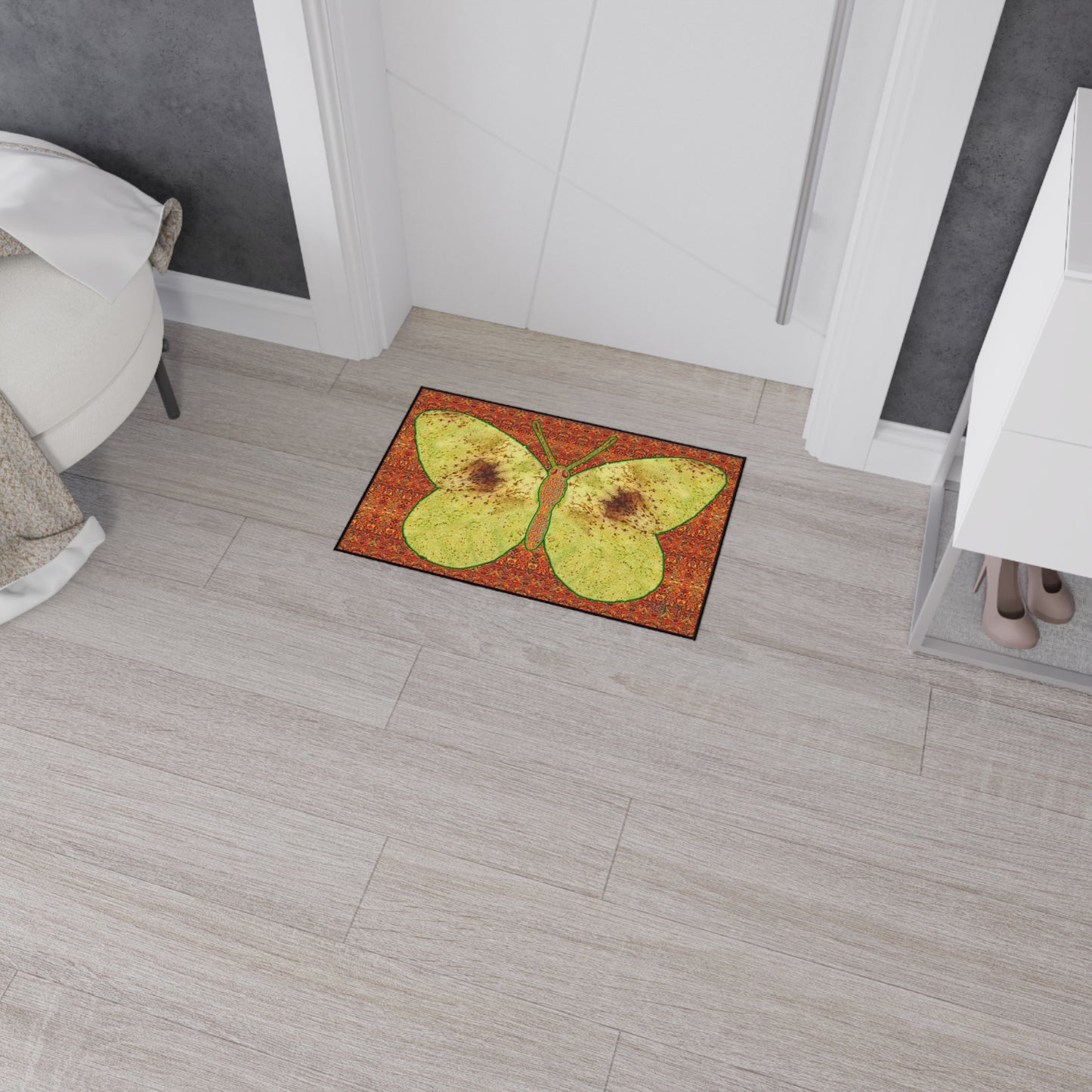 Heavy Duty Floor Mat (Butterfly Glade Denizen & Samhain Dream Thaw 15 & Orange Logo@Alchemic) RJSTH@Fabric#2_2 of 16 RJSTHw2025 RJS