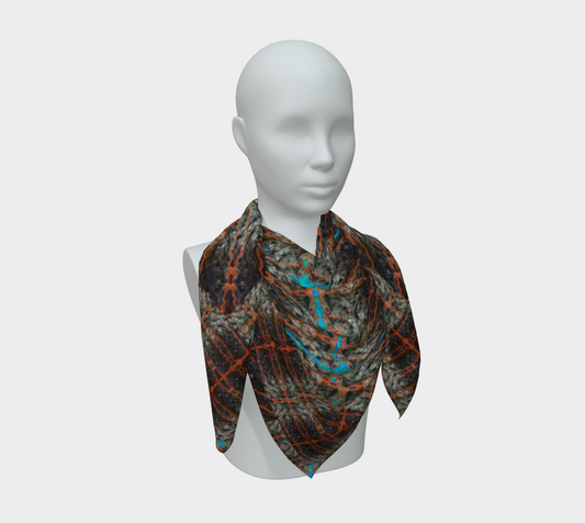 Silk Art Scarf (Vitta Serica Artis)(Rind#12 Tree Link Blue Logo) RJSTH@Fabric#12 RJSTHW2026 RJS