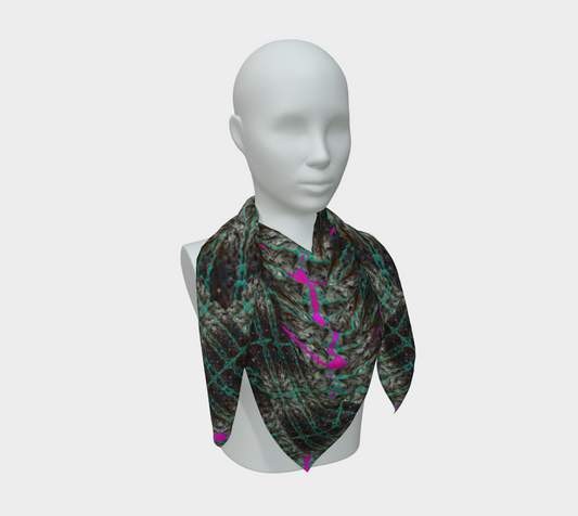 Silk Art Scarf (Vitta Serica Artis)(Rind#8 Tree Link Pink Logo) RJSTH@Fabric#8 RJSTHW2026 RJS