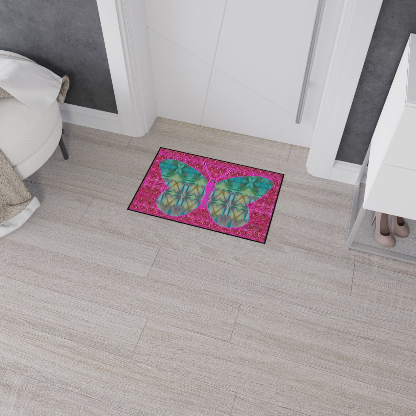 Heavy Duty Floor Mat (Butterfly Glade Denizen & Samhain Dream Thaw 13 & Pink Logo@Alchemic) RJSTH@Fabric#9_4 of 14 RJSTHw2025 RJS