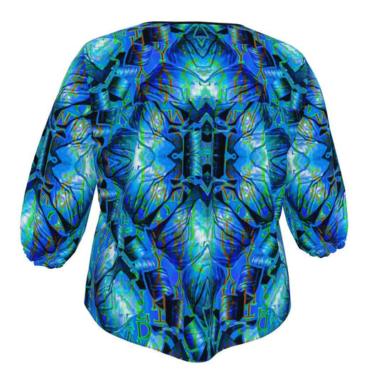 Blouse (Sugar Stick Twirl (Elder Gift) Cuffs & Blue Logo@Alchemic) River Jade Smithy