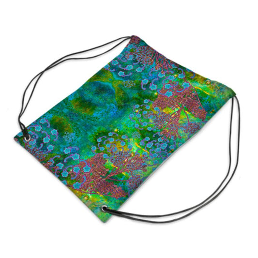 Drawstring Sports Bag (WindSong Flower) RJSTH@FABRIC#11 RJSTHS2021 River Jade Smithy
