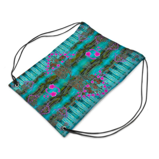 Drawstring Sports Bag (WindSong Flower) RJSTH@FABRIC#8 RJSTHS2021 River Jade Smithy