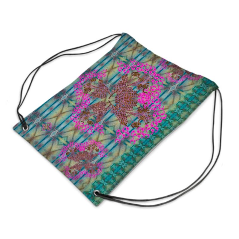 Drawstring Sports Bag (WindSong Flower) RJSTH@FABRIC#9 RJSTHS2021 River Jade Smithy