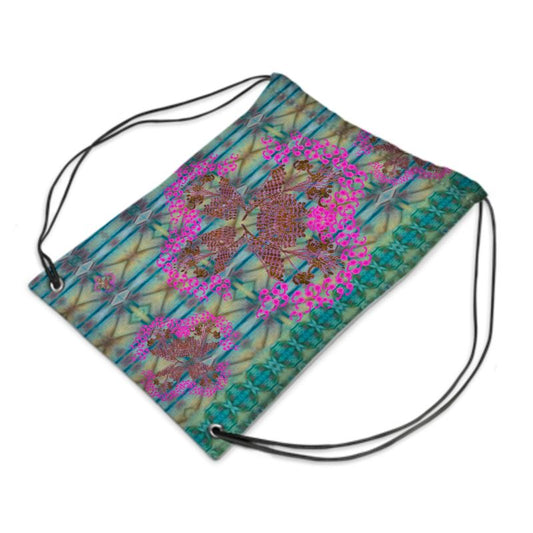 Drawstring Sports Bag (WindSong Flower) RJSTH@FABRIC#9 RJSTHS2021 River Jade Smithy