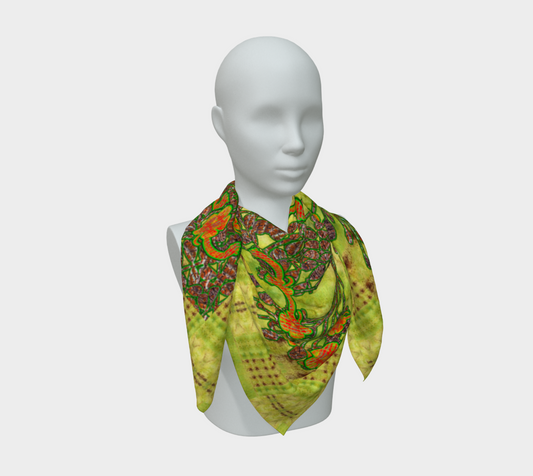 Silk Art Scarf (Vitta Serica Artis)(WindSong Flower) RJSTH@Fabric#2 RJSTHS2026 RJS