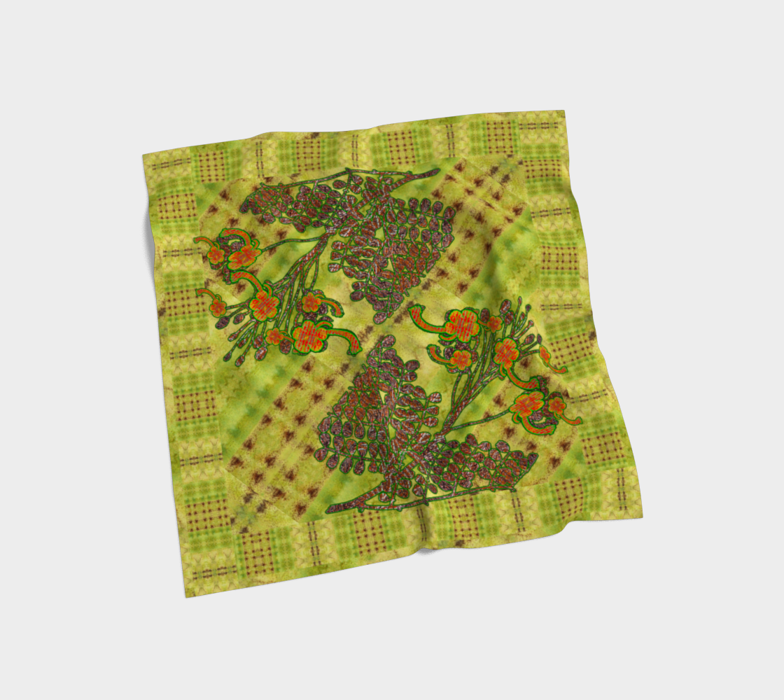 Silk Art Scarf (Vitta Serica Artis)(WindSong Flower) RJSTH@Fabric#2 RJSTHS2026 RJS