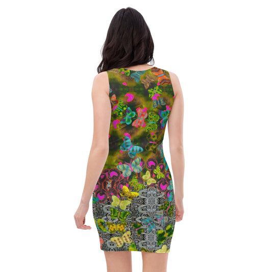 Fitted Sleeveless Bodycon Dress (Her/Muliebris)(Butterfly Glade Shoal Solstice GNHV8.7) RJSTH@Fabric#7 RJSTHw2021 RJS
