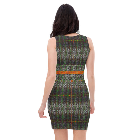 Fitted Sleeveless Bodycon Dress (Her/Muliebris)(Rind#2 Ouroboros Butterfly Belt Tree Link) RJSTH@Fabric#2 RJSTHW2021 RJS