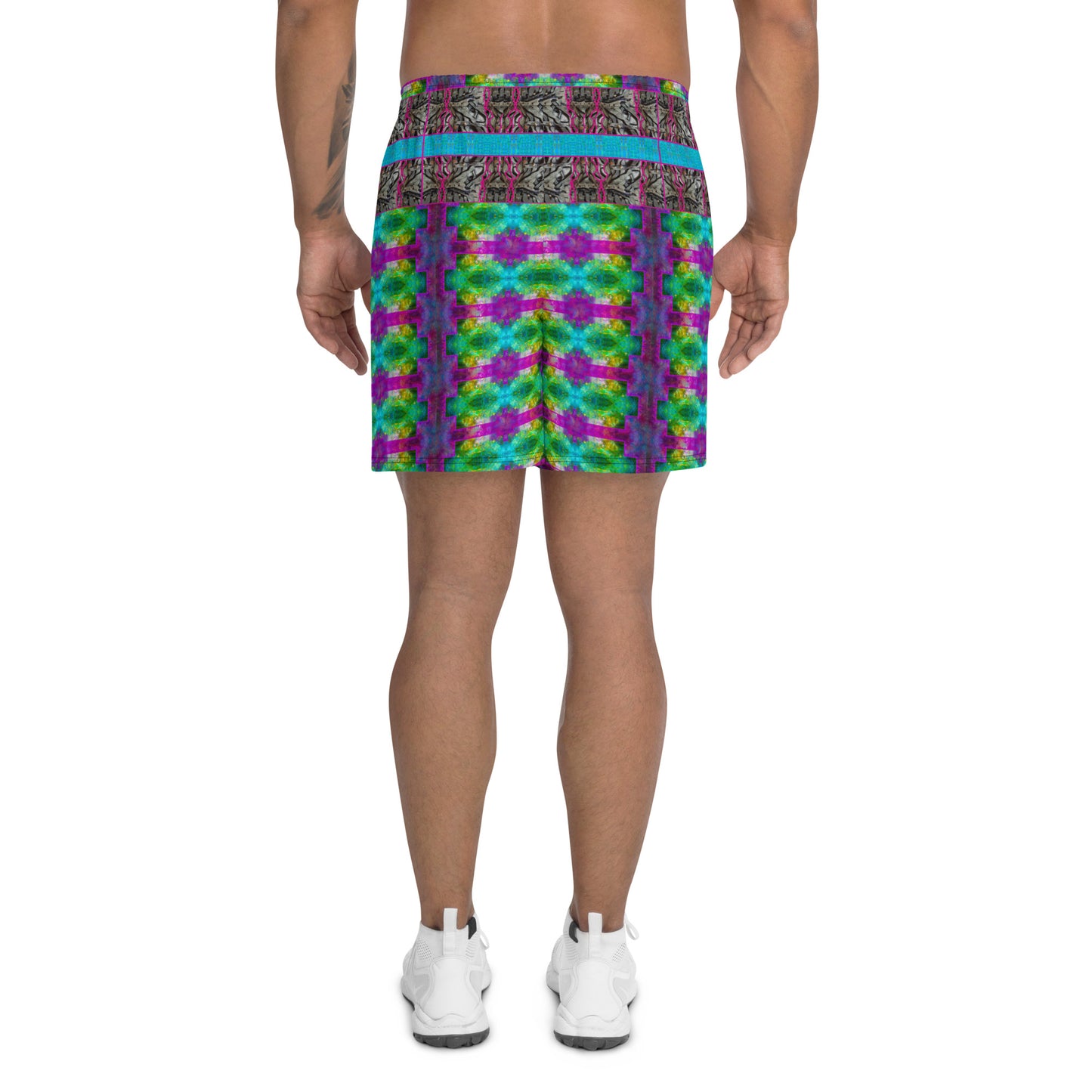 Athletic Long Shorts (Unisex)(Virilis/Muliebris)(Tree Link Stripe) RJSTH@Fabric#11 RJSTHS2021 RJS