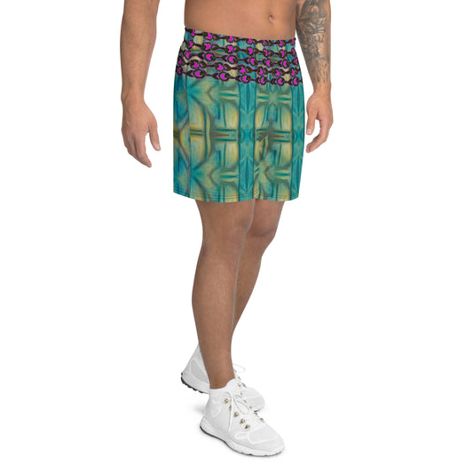 Athletic Long Shorts (Unisex)(Virilis/Muliebris)(Grail Night Rose Pink Logo) RJSTH@Fabric#9 RJSTHS2021 RJS