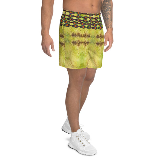 Athletic Long Shorts (Unisex)(Virilis/Muliebris)(Grail Night Rose Orange Logo) RJSTH@Fabric#2 RJSTHS2021 RJS