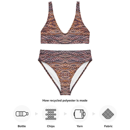 Bikini High-Waisted Recycled (Her/Muliebris)(Grail Hearth Core Copper Fabric) RJSTHw2023 RJS