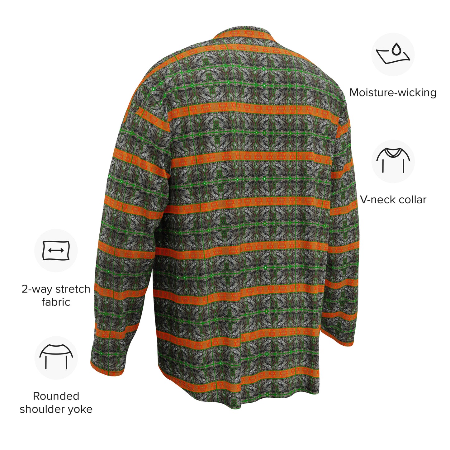 Hockey Jersey (Unisex)(Tree Link Stripe Orange Logo) RJSTH@Fabric#2 RJSTHS2024 RJS