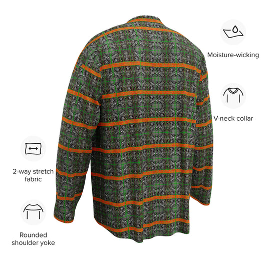 Hockey Jersey (Unisex)(Tree Link Stripe Orange Logo) RJSTH@Fabric#3 RJSTHS2024 RJS