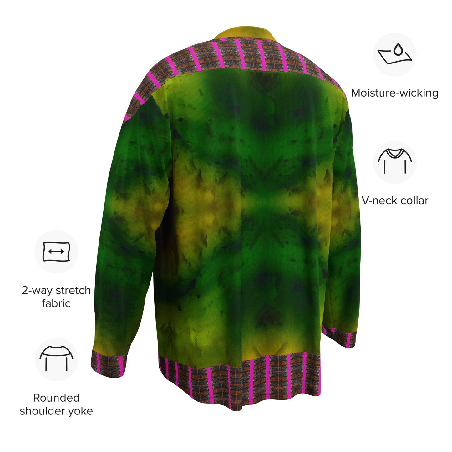 Hockey Jersey (Unisex)(Tree Link Stripe Pink Logo) RJSTH@Fabric#7 RJSTHS2024 RJS