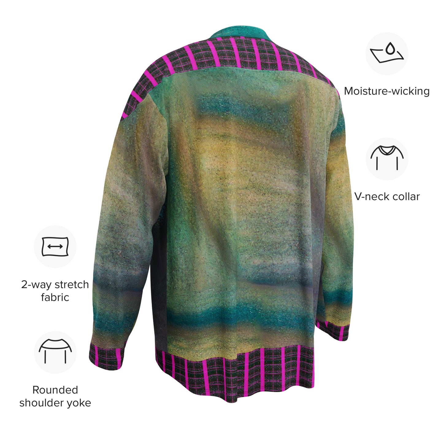 Hockey Jersey (Unisex)(Tree Link Stripe Pink Logo) RJSTH@Fabric#9 RJSTHS2024 RJS