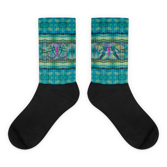 Socks (Unisex)(Butterfly Glade Denizen) RJSTH@Fabric#9 RJSTHW2021 RJS