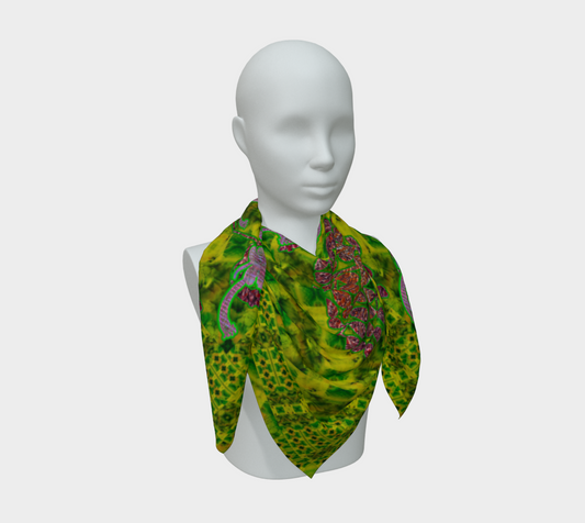 Silk Art Scarf (Vitta Serica Artis)(WindSong Flower) RJSTH@Fabric#5 RJSTHS2026 RJS