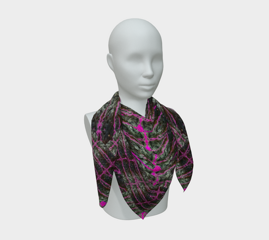 Silk Art Scarf (Vitta Serica Artis)(Rind#9 Tree Link Pink Logo) RJSTH@Fabric#9 RJSTHW2026 RJS