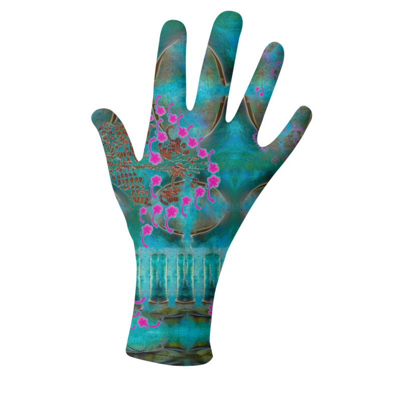Lycra Gloves (Unisex)(WindSong Flower) RJSTH@Fabric#8 RJSTHS2023 RJS
