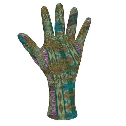 Fleece Gloves (Unisex)(WindSong Flower) RJSTH@Fabric#4 RJSTHS2021 RJS