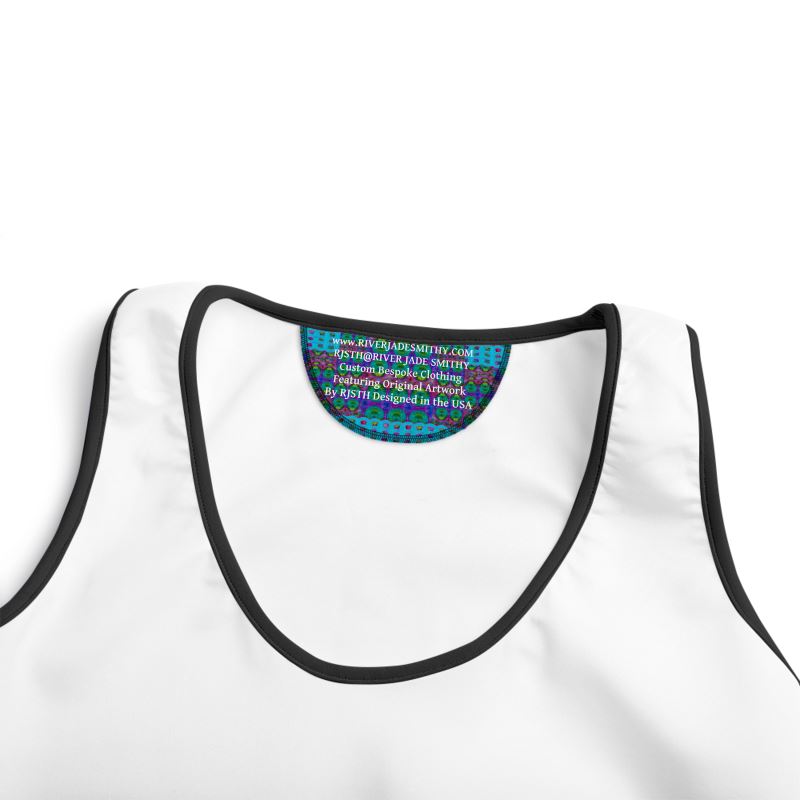 Product tag, www.RIVERJADESMITHY.COM RJSTH@RIVER JADE SMITHY Custom Bespoke Clothing Featuring Original Artwork By RJSTH Designed in the USA