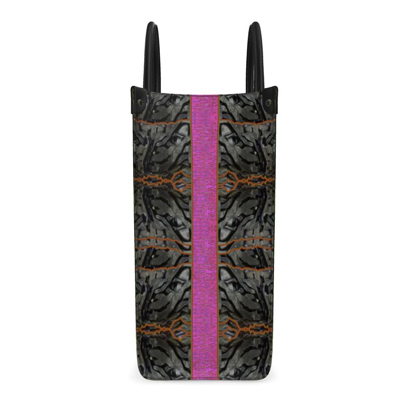 Leather Shoppers Bag (Tree Link Stripe) RJSTH@Fabric#7 RJSTHs2021 RJS