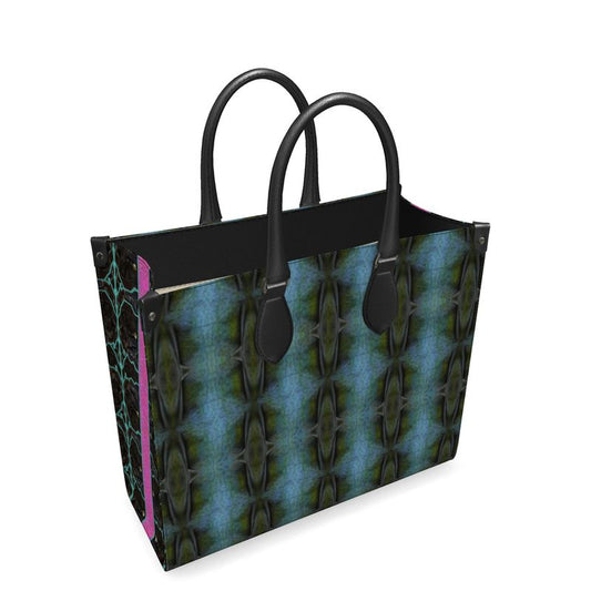 Leather Shoppers Bag (Tree Link Stripe) RJSTH@Fabric#8 RJSTHs2021 RJS