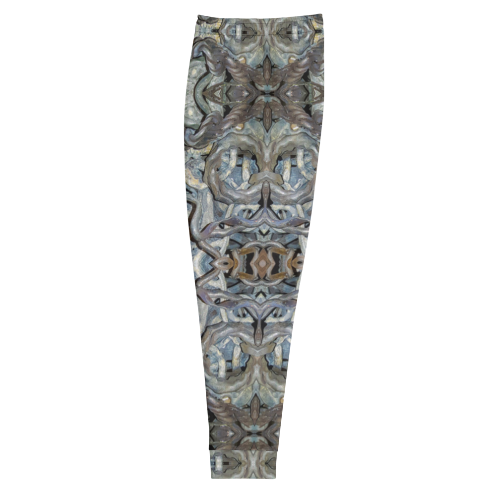 Hand Made, Print on Demand, Apparel & Accessories > Clothing > Activewear, Joggers, Sweatpants, River Jade Smithy, RJS, Travis Huffaker, RJSTH, 70% polyester, 27% cotton, 3% elastane, Slim fit, Cuffed legs, pockets, Elastic waistband, drawstring, Grail Night Hoard Collection, GNHV8.2, jeweled, hammered, copper, patina, side