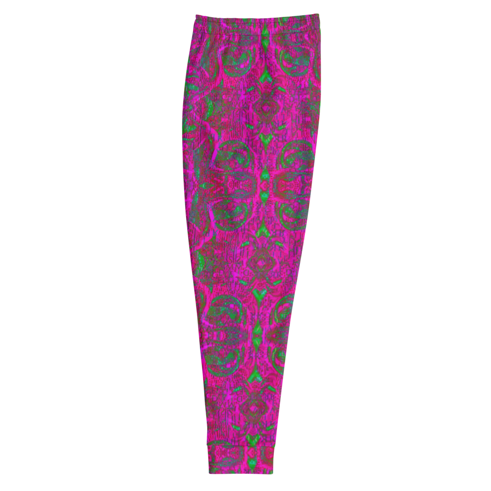 Hand Made, Print on Demand, Apparel & Accessories > Clothing > Activewear, Joggers, Sweatpants, River Jade Smithy, RJS, Travis Huffaker, RJSTH, 70% polyester, 27% cotton, 3% elastane, Slim fit, Cuffed legs, pockets, Elastic waistband, drawstring, Pure Candy Logo Pink, GNHCV8.2.1, intricate, jewelled, hammered, copper, pink, green, lilac, grail proof, side