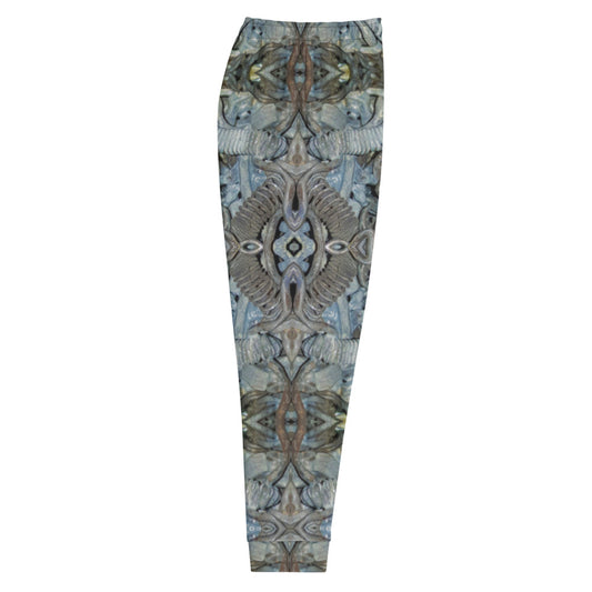 Hand Made, Print on Demand, Apparel & Accessories > Clothing > Activewear, Joggers, Sweatpants, River Jade Smithy, RJS, Travis Huffaker, RJSTH, 70% polyester, 27% cotton, 3% elastane, Slim fit, Cuffed legs, pockets, Elastic waistband, drawstring, Grail Night Hoard, GNHV8.1, smithed, jeweled, Copper, Patina, green, dark, side