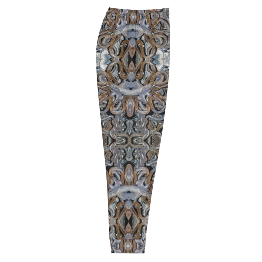 Hand Made, Print on Demand, Apparel & Accessories > Clothing > Activewear, Joggers, Sweatpants, River Jade Smithy, RJS, Travis Huffaker, RJSTH, 70% polyester, 27% cotton, 3% elastane, Slim fit, Cuffed legs, pockets, Elastic waistband, drawstring, Grail Night Hoard Virtus 8, GNHV8.5, smithed, jeweled, copper, patina, side