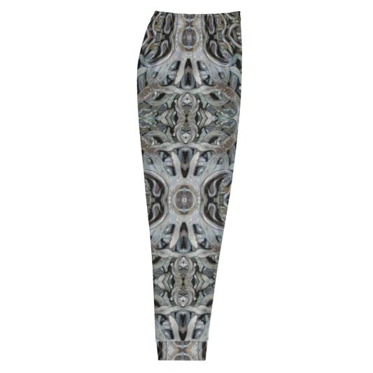 Hand Made, Print on Demand, Apparel & Accessories > Clothing > Activewear, Joggers, Sweatpants, River Jade Smithy, RJS, Travis Huffaker, RJSTH, 70% polyester, 27% cotton, 3% elastane, Slim fit, Cuffed leg, pockets, Elastic waistband, drawstring, Grail Night Hoard, GNHV8.6, smithed, jeweled, copper, patina, silver, gray, side