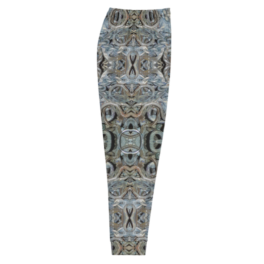 Hand Made, Print on Demand, Apparel & Accessories > Clothing > Activewear, Joggers, Sweatpants, River Jade Smithy, RJS, Travis Huffaker, RJSTH, 70% polyester, 27% cotton, 3% elastane, Slim fit, Cuffed legs, pockets, Elastic waistband, drawstring, Grail Night Hoard Virtus 8, GNHV8.9, intricate, jewel, copper, patina, silver, gray, grail proof, side