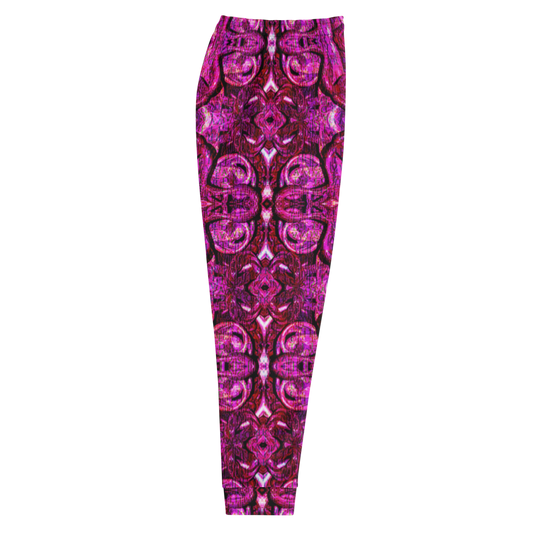 Hand Made, Print on Demand, Apparel & Accessories > Clothing > Activewear, Joggers, Sweatpants, River Jade Smithy, RJS, Travis Huffaker, RJSTH, 70% polyester, 27% cotton, 3% elastane, Slim fit, Cuffed legs, pockets, Elastic waistband, drawstring, Pure Candy Logo Pink, GNHV8.2.1, intricate, purple, pink, lilac, jewel, hammered, copper, grail proof, side