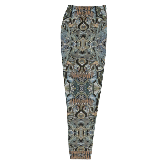 Hand Made, Print on Demand, Apparel & Accessories > Clothing > Activewear, Joggers, Sweatpants, River Jade Smithy, RJS, Travis Huffaker, RJSTH, 70% polyester, 27% cotton, 3% elastane, Slim fit, Cuffed legs, pockets, Elastic waistband, drawstring, Grail Night Hoard Virtus 8, GNHV8.11, intricate, jeweled, copper patina, silver, gray, grail proof, side