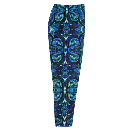 Hand Made, Print on Demand, Apparel & Accessories > Clothing > Activewear, Joggers, Sweatpants, River Jade Smithy, RJS, Travis Huffaker, RJSTH, 70% polyester, 27% cotton, 3% elastane, Slim fit, Cuffed legs, pockets, Elastic waistband, drawstring, Pure Candy Logo Collection, Blue, GNHV8.2.1, Intricate, Smithed, Jewel, side