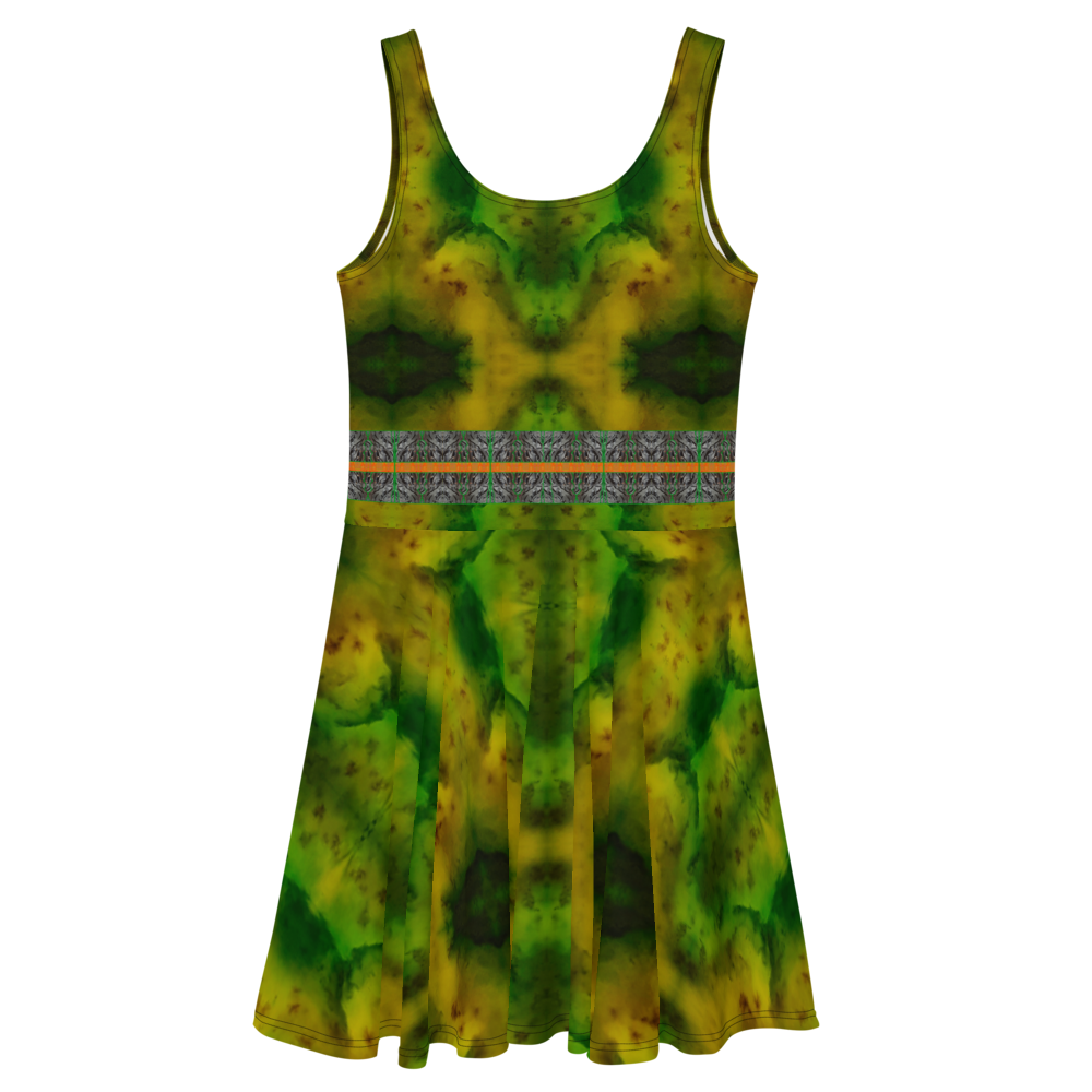 Fitted Skater Dress (Her/Muliebris)(Tree Link Stripe) RJSTH@Fabric#3 RJSTHS2021 RJS