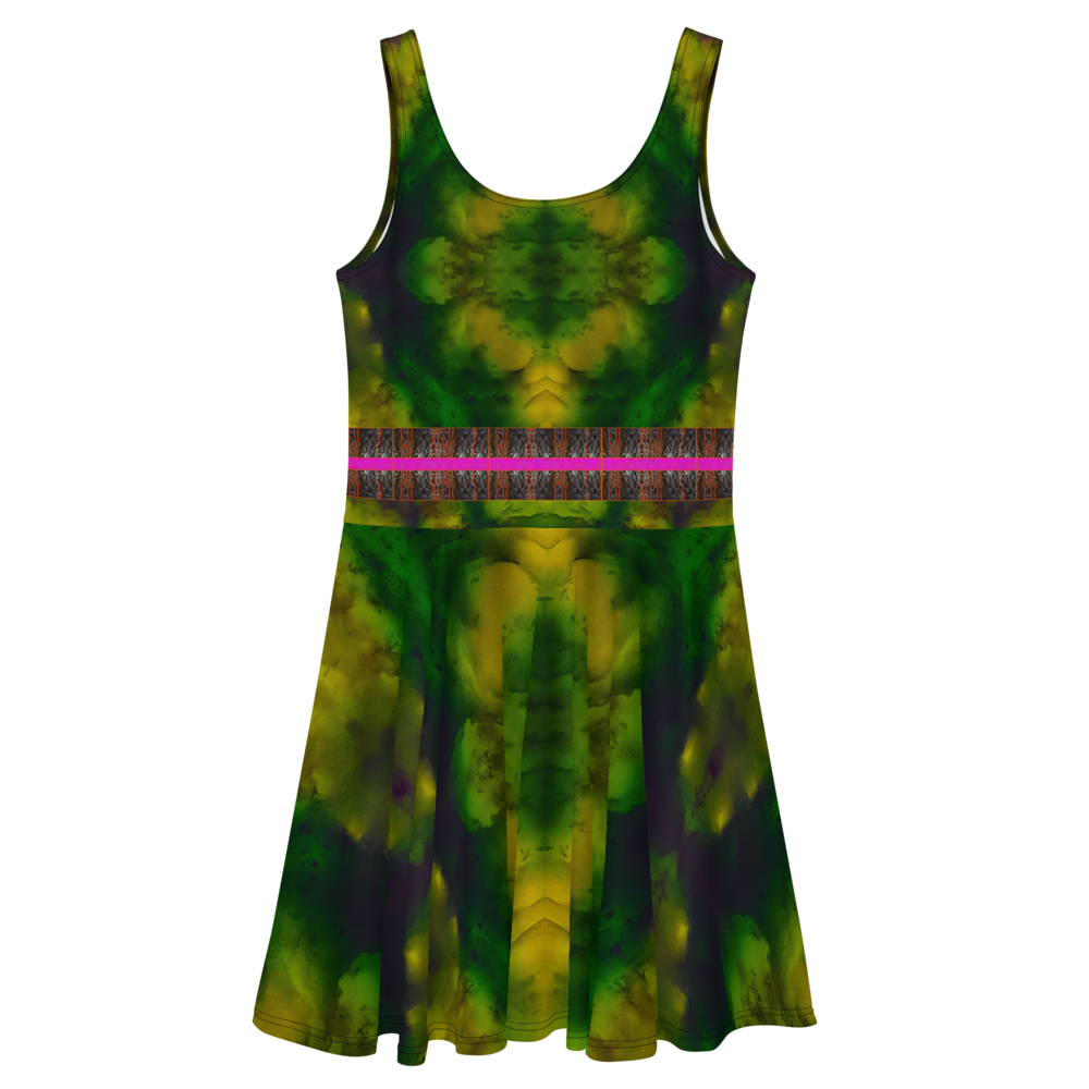 Fitted Skater Dress (Her/Muliebris)(Tree Link Stripe) RJSTH@Fabric#7 RJSTHS2021 RJS