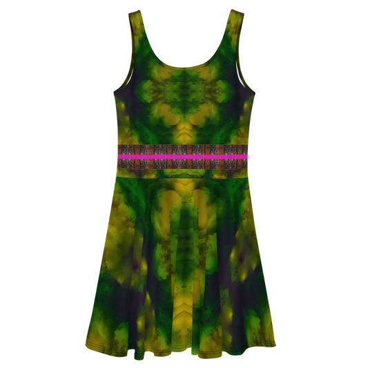 Fitted Skater Dress (Her/Muliebris)(Tree Link Stripe) RJSTH@Fabric#7 RJSTHS2021 RJS