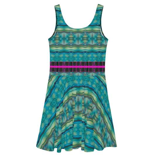 Fitted Skater Dress (Her/Muliebris)(Tree Link Stripe) RJSTH@Fabric#9 RJSTHS2021 RJS